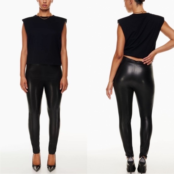 Aritzia Ten by Babaton Showcase Pants faux leather leggings skinny black small - Picture 1 of 16